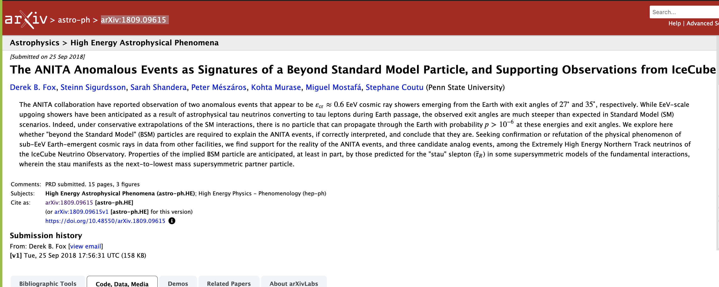 The ANITA Anomalous Events as Signatures of a Beyond Standard Model  Particle, and Supporting Observations from IceCube