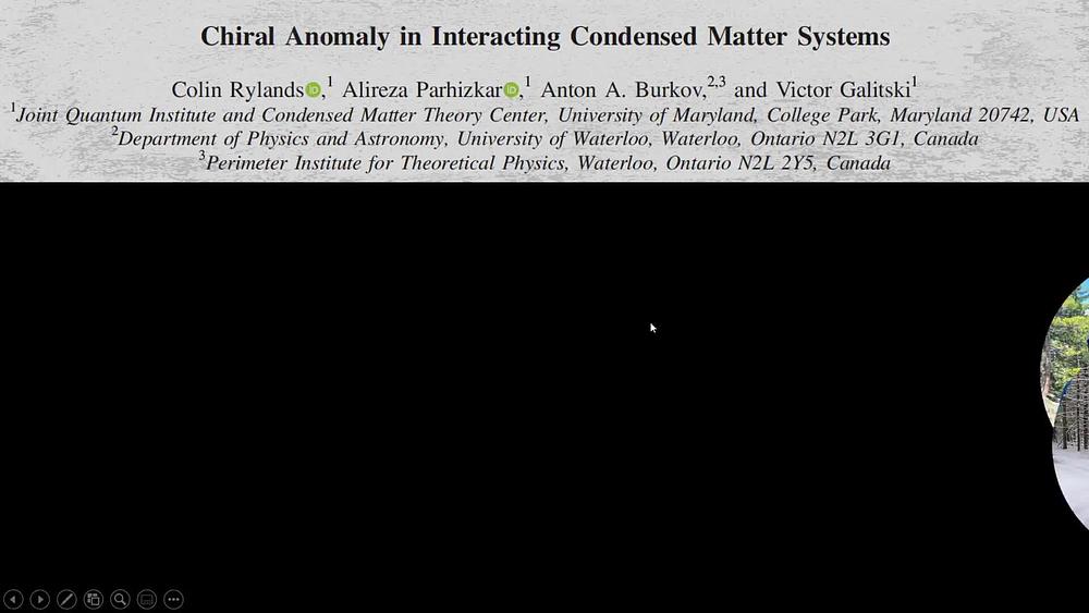Chiral Anomaly in Interacting Condensed Matter Systems