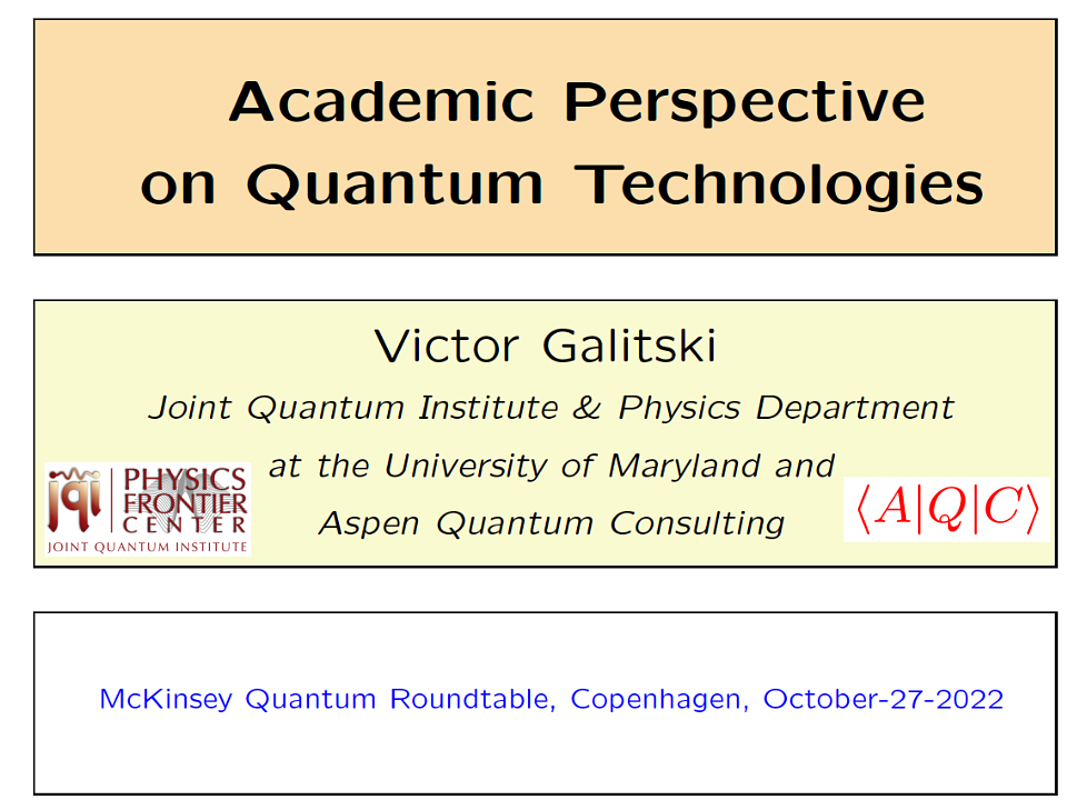 Academic Perspective on Quantum Technologies