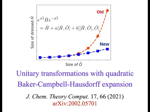 Unitary transformation of the electronic Hamiltonian with an exact quadratic truncation of the Baker-Campbell-Hausdorff expansion
