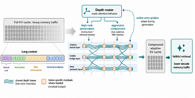 DepthWeave-KV: Token-Adaptive Cross-Layer Residual Factorization for Long-Context KV Cache Compression