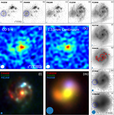 A PAH deficit in the starburst core of a distant spiral galaxy