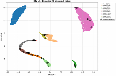 Unsupervised Morphological Characterization of Gravitational-Wave Glitches in LIGO O4a Using Frozen DINOv2 Features