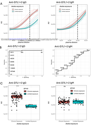 Antibody response to Aedes aegypti D7L1+2 salivary proteins as marker of aggregate vector exposure and correlate of dengue virus susceptibility
