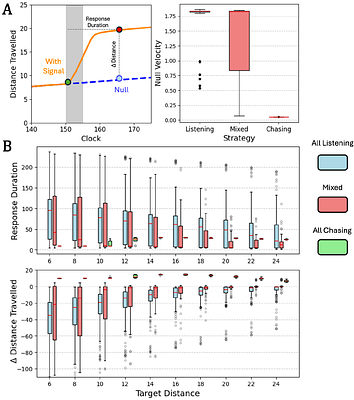 The Role of Signal in Producing Saltatory Approach to Cryptic Stationary Targets