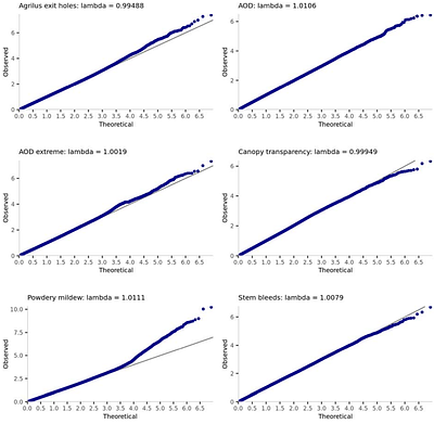 Genomic basis for resistance to acute oak decline and mildew infection in English oak