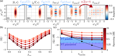 Deterministic generation of grid states with programmable nonlinear bosonic circuits