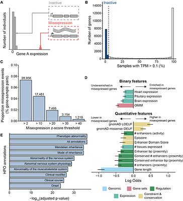 Misexpression of inactive genes in whole blood is associated with nearby rare structural variants