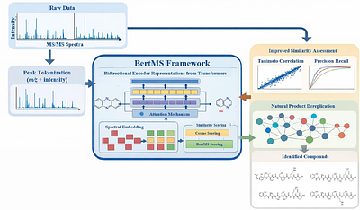 BertMS-enabled molecular networking for unknown compounds dereplication