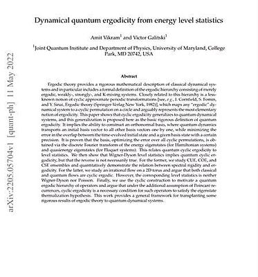 Dynamical quantum ergodicity from energy level statistics