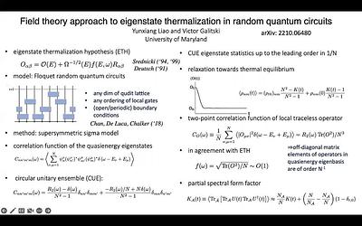 Field theory approach to eigenstate thermalization in random quantum circuits
