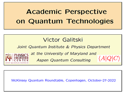 Academic Perspective on Quantum Technologies