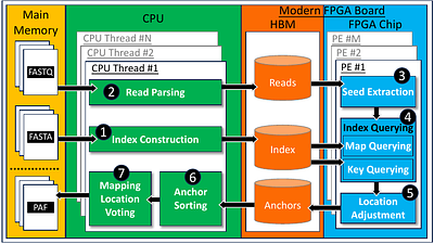 GateSeeder: Near-memory CPU-FPGA Acceleration of Short and Long Read
  Mapping