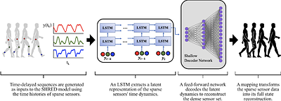 Human motion data expansion from arbitrary sparsesensors with shallow recurrent decoders