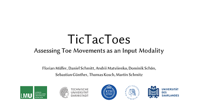 TicTacToes: Assessing Toe Movements as an Input Modality