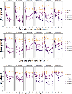 Establishment of menthol bleaching protocols for six stony coral species